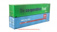 4F-028-002 Dapol 45ft High Cube Container Twin Pack - Argos and Co-op with weathered finish